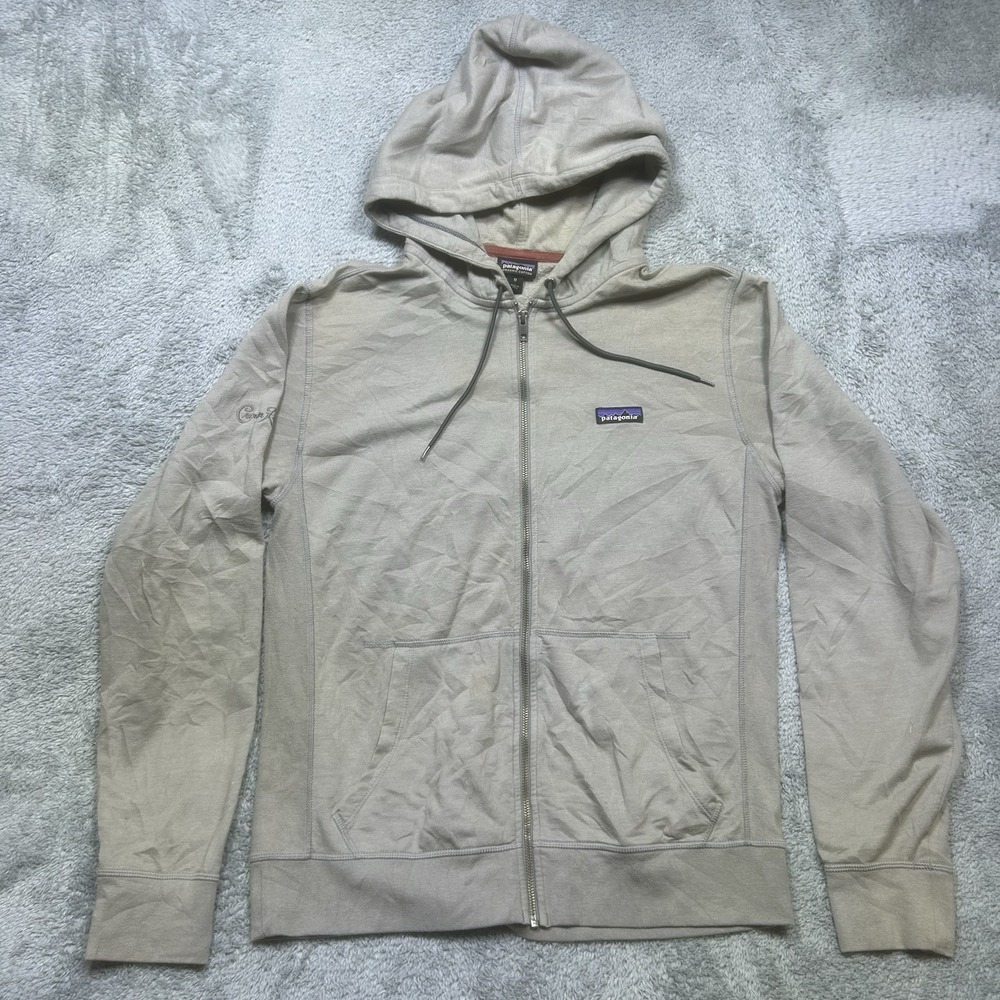 Patagonia Hoodie Men's M Gray 'CROWN ROYAL' Logo Lightweight Full Zip Outdoor